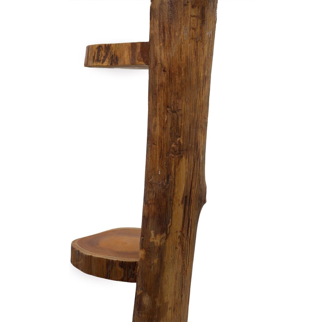 Emmy Jane Boutique Natural Wooden Display Stand - Rustic Teak Log Shelves