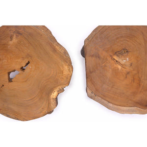 Emmy Jane Boutique Wooden Display Tables - Sustainable Natural Teak Wood - Set of 2 - 3 Sizes