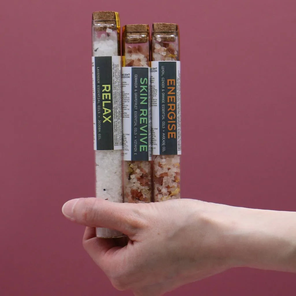 Ancient Wisdom Bath Salts Gift Set - Natural Himalayan Salts Essential Oils & Dried Flowers Health & Beauty > Personal Care > Cosmetics > Bath & Body > Bath Additives > Bath Salts > Bath Salts Gift Sets > Natural Himalayan Salts Essential Oils & Dried Flowers emmy-jane-boutique.myshopify.com