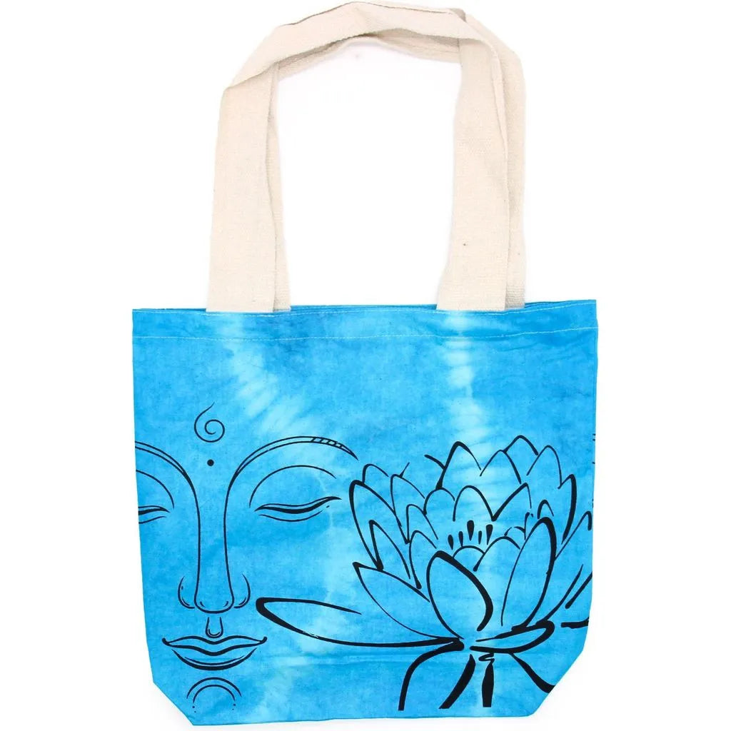 Ancient Wisdom Natural Tie-Dye Bags - Indian Cotton - Blue & Pink Shades Apparel & Accessories > Handbags, Wallets & Cases > Shopper Bags > Cotton Tote Bags > Tie Die Bags emmy-jane-boutique.myshopify.com