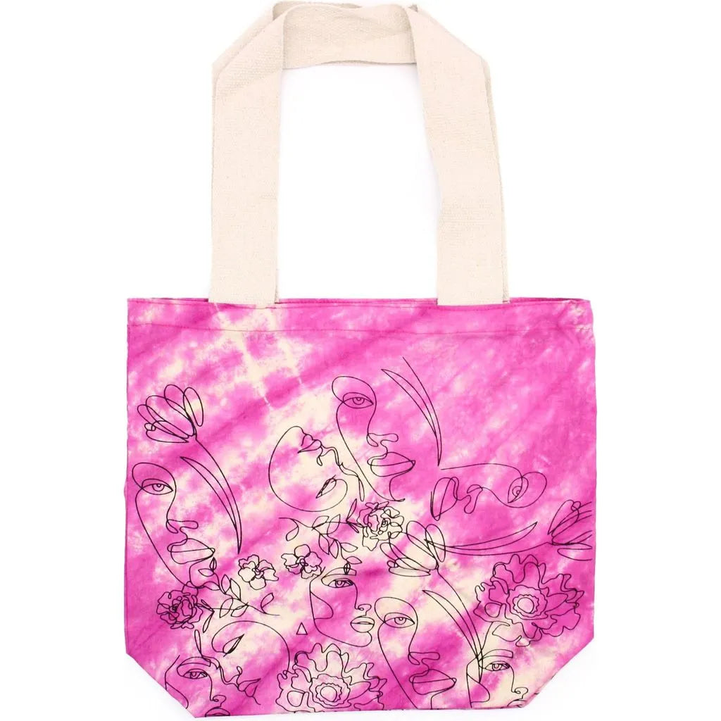 Ancient Wisdom Natural Tie-Dye Bags - Indian Cotton - Blue & Pink Shades Apparel & Accessories > Handbags, Wallets & Cases > Shopper Bags > Cotton Tote Bags > Tie Die Bags emmy-jane-boutique.myshopify.com