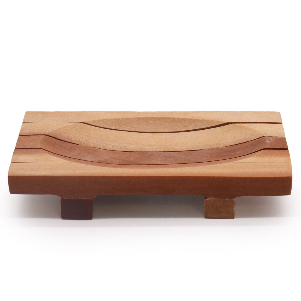 Emmy Jane Boutique Wooden Soap Dish - Classic Sustainable Mahogany Wood Grid Drainer Soap Dishes