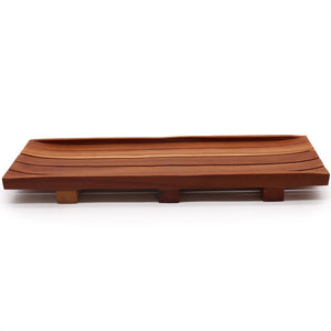 Emmy Jane Boutique Wooden Soap Dish - Classic Sustainable Mahogany Wood Grid Drainer Soap Dishes