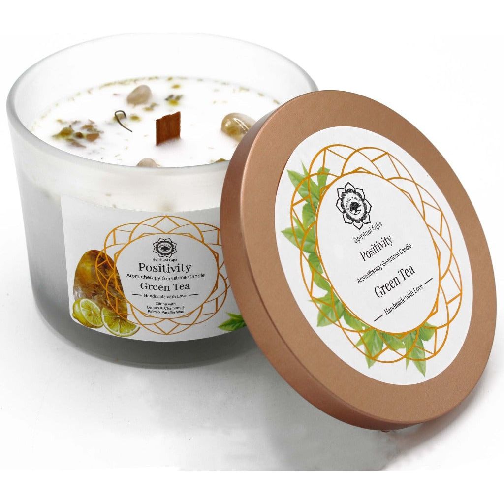 Emmy Jane Boutique Handmade Botanical Gemstone Candles - Wood Wick Long Burning