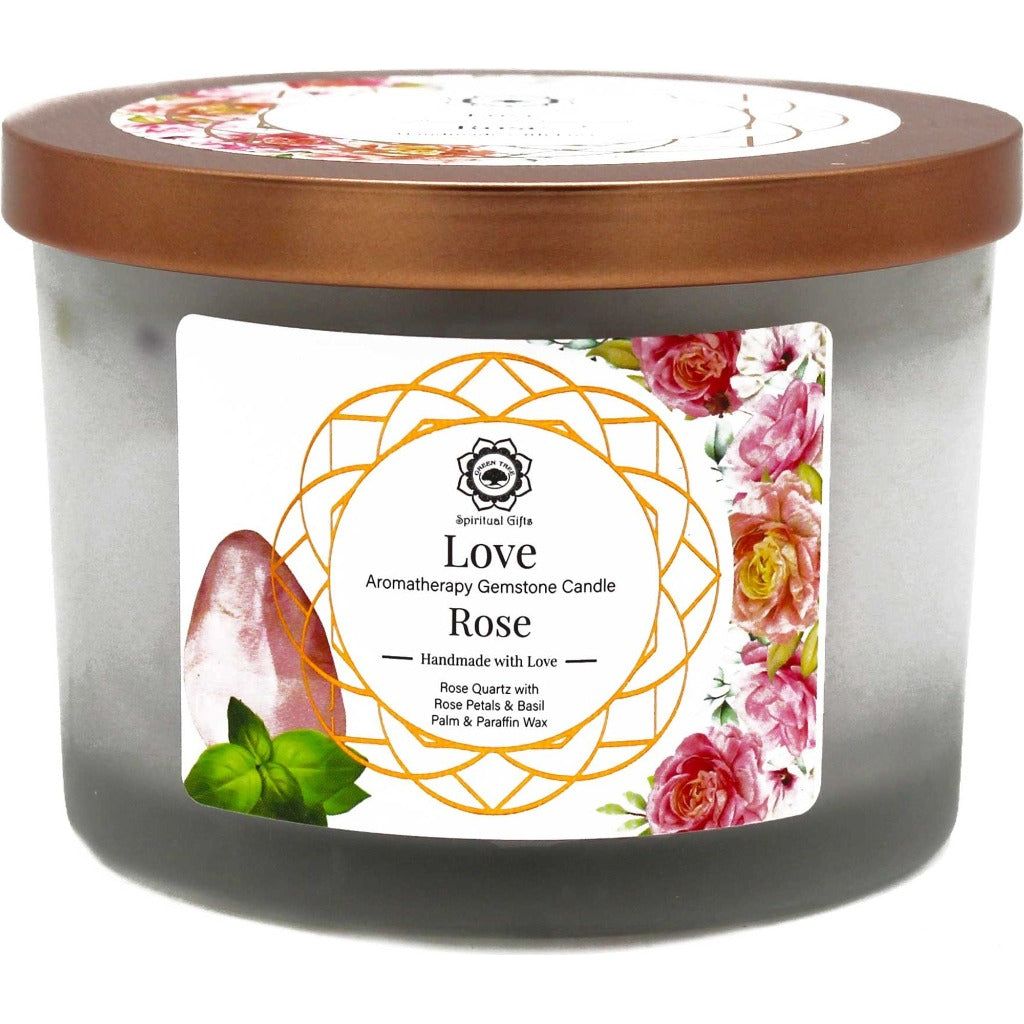 Emmy Jane Boutique Handmade Botanical Gemstone Candles - Wood Wick Long Burning