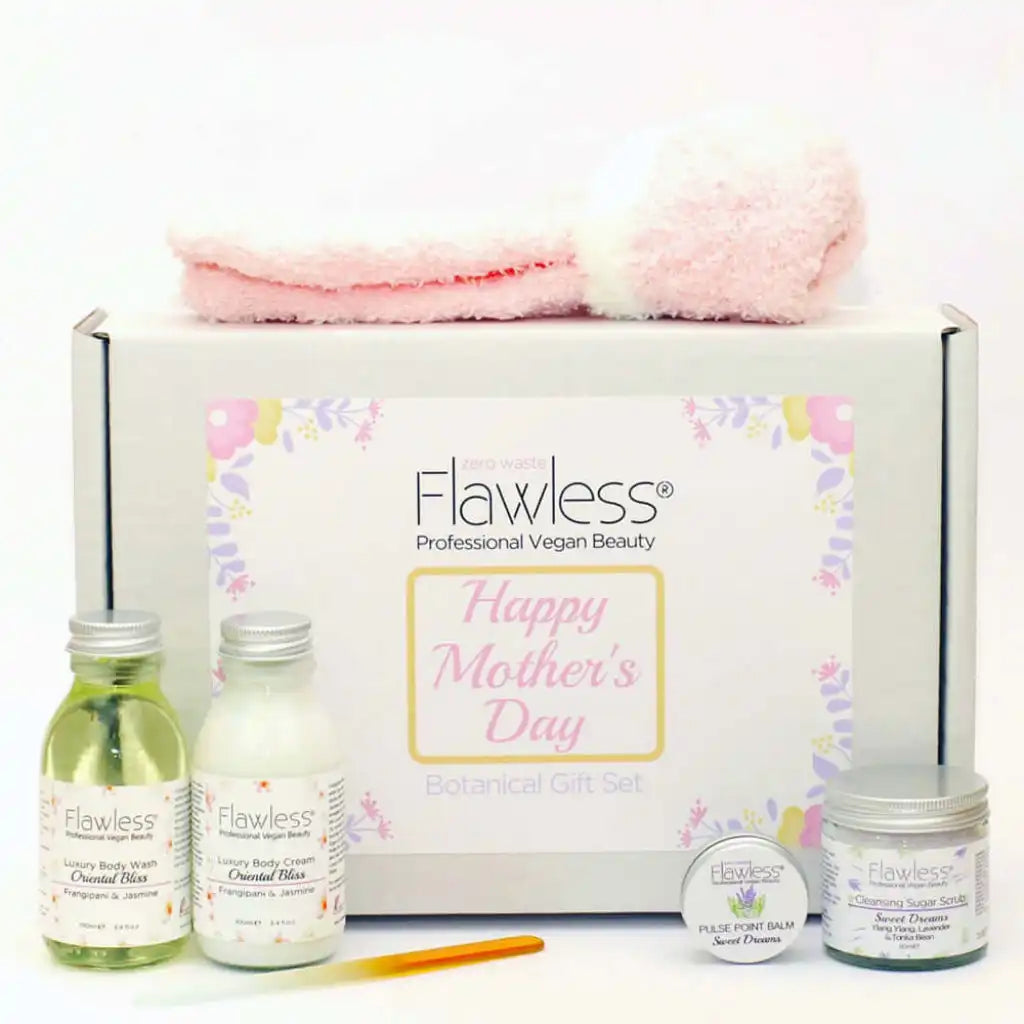 Flawless Mother's Day Pamper Gift Set - Vegan, Cruelty-Free And Plastic Free Health & Beauty > Personal Care > Cosmetics > Bath & Body Gift Baskets >Mother's Day Pamper Gift Set > Vegan Gift Sets > Cruelty-Free Gift Sets > Plastic Free Gift Sets emmy-jane-boutique.myshopify.com