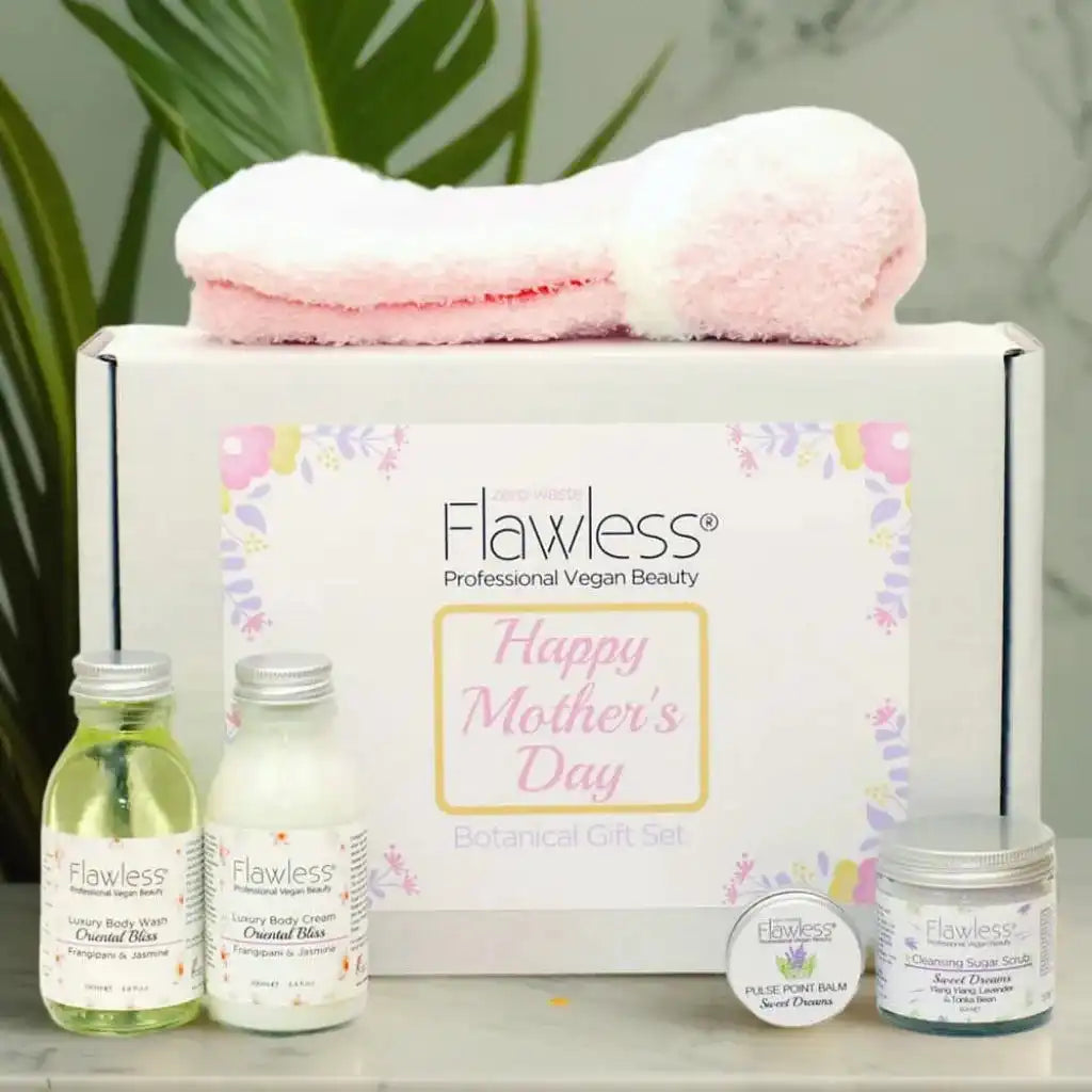 Flawless Mother's Day Pamper Gift Set - Vegan, Cruelty-Free And Plastic Free Health & Beauty > Personal Care > Cosmetics > Bath & Body Gift Baskets >Mother's Day Pamper Gift Set > Vegan Gift Sets > Cruelty-Free Gift Sets > Plastic Free Gift Sets emmy-jane-boutique.myshopify.com