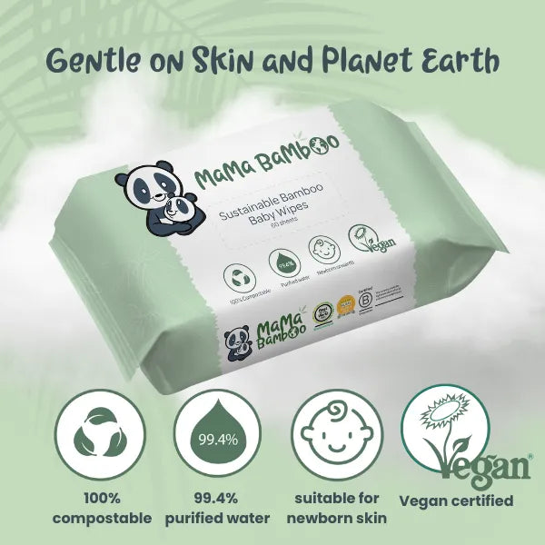 Mama Bamboo Mama Bamboo Sustainable Baby Wipes DS Baby & Toddler > Diapering > Baby Wipes > Natural Baby Wipes > Eco-Friendly Baby Wipes > Bamboo Baby Wipes > Mama Bamboo Sustainable Baby Wipes emmy-jane-boutique.myshopify.com