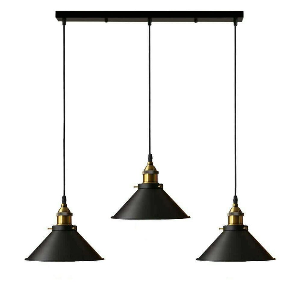 Industrial Pendant Light with 3 Heads Cone Style Chandelier ~1301-30