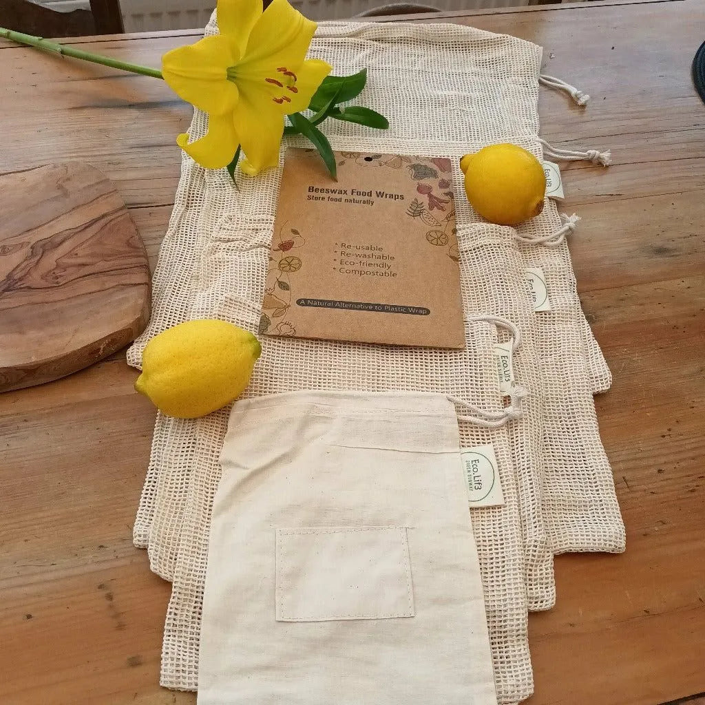 Ecolif3 Ecolif3 - Organic Beeswax Food Wrap and Bags Storage Kit - Plastic Free Home & Garden > Kitchen & Dining > Food Storage Accessories > Kitchen Storage sets > eco-friendly storage bags & wraps emmy-jane-boutique.myshopify.com