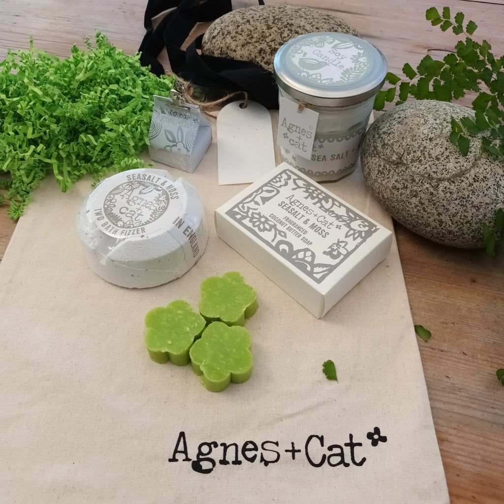 Emmy Jane Boutique Agnes & Cat - Eco-Friendly Natural Relaxing Bath & Body Gift Set - Sea Salt & Moss