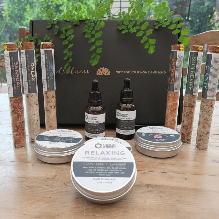 Natural Gift Set - Self-Care Kit - Mindfulness & Serenity - Luxury Home Spa Set