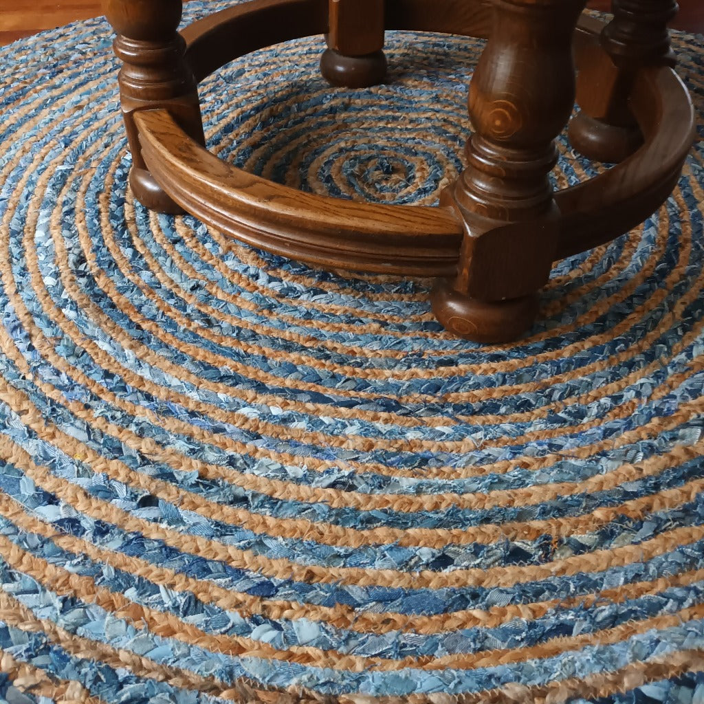 Eco-Friendly Rugs - Sustainable Jute & Recycled Denim - Fairly Traded - 3 Sizes