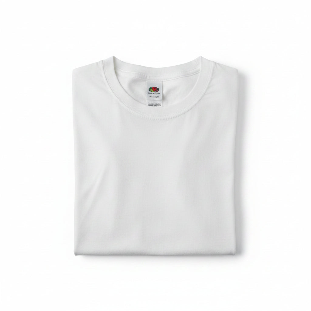 Childs White cotton T-shirt with a brand label 