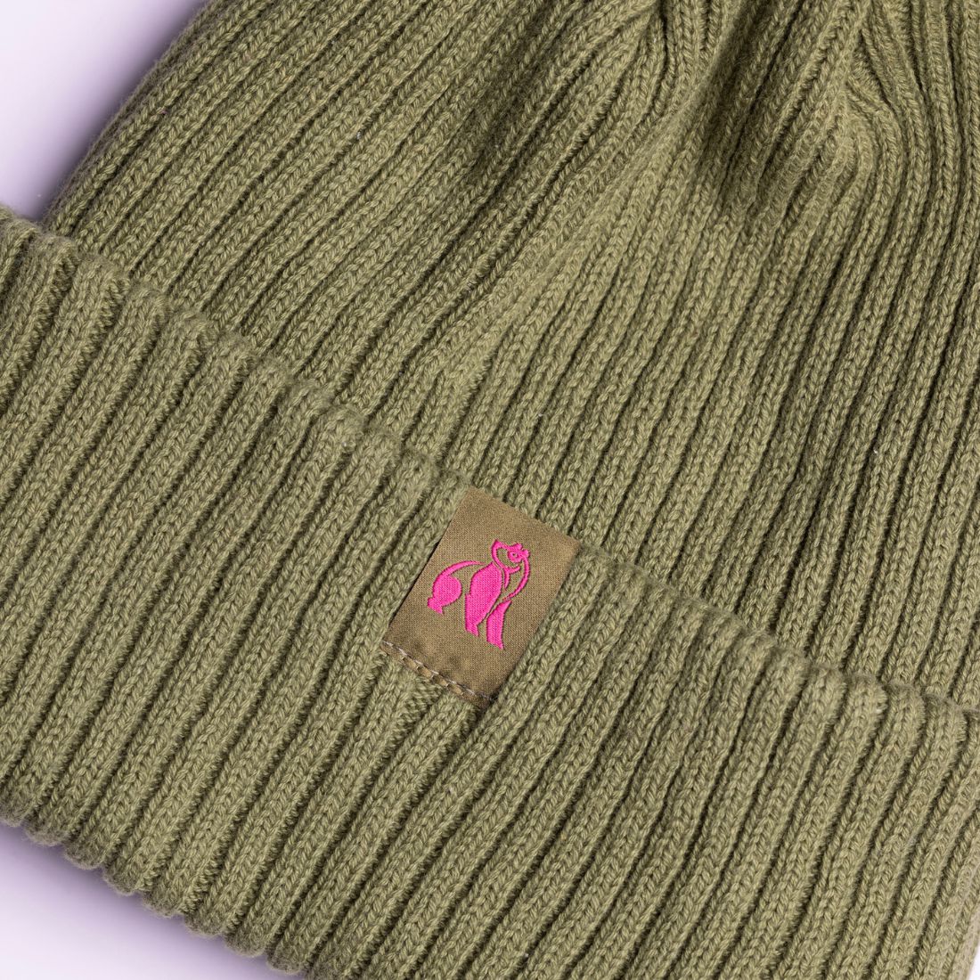cotton beanie in olive