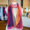 Abstract Peaks Merino Wool Scarf - Pink Multi
