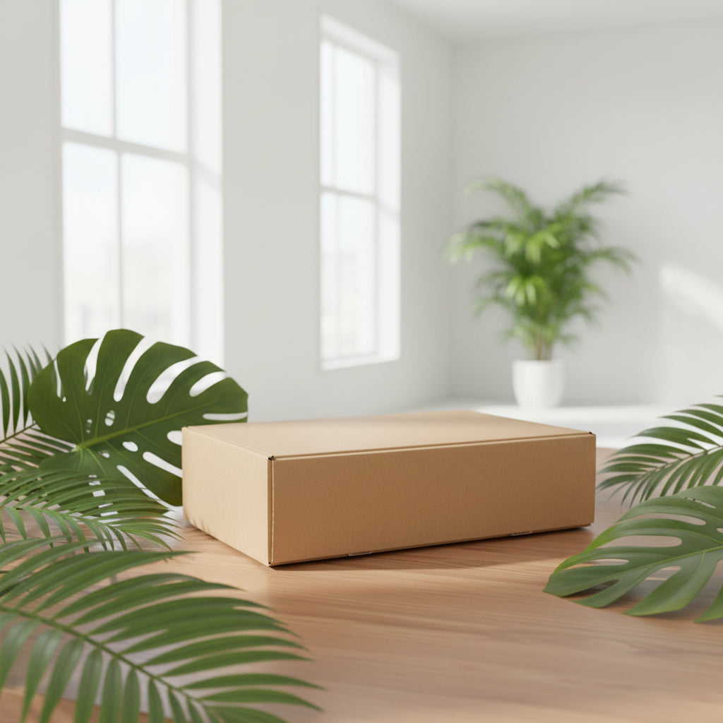 Brown cardboard box on a white background