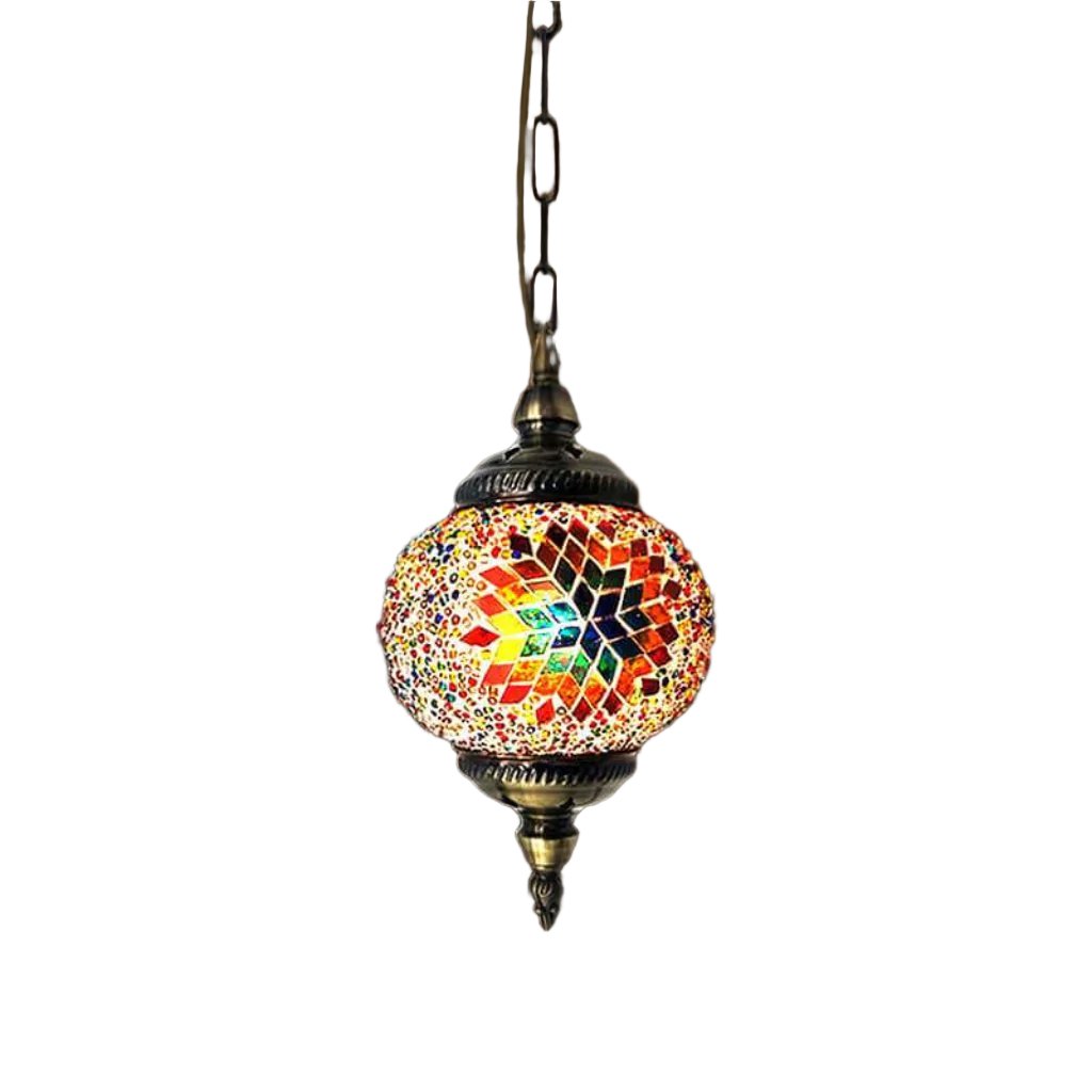 Turkish Mosaic Tiles Glass Pendant Light Fixture Globe Shape~4910-0