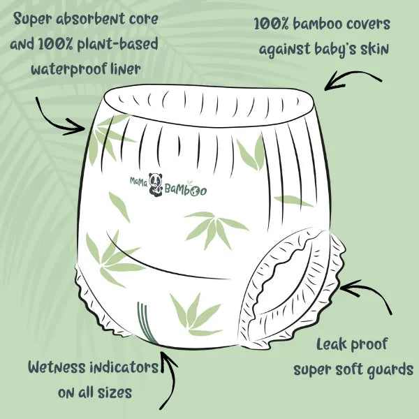Mama Bamboo Mama Bamboo Sustainable Pull-Up Nappy Pants DS Baby & Toddler > Diapering > Nappies > Eco-Friendly Nappies > Biodegradable Nappies > Mama Bamboo Sustainable Pull-Up Nappy Pants emmy-jane-boutique.myshopify.com
