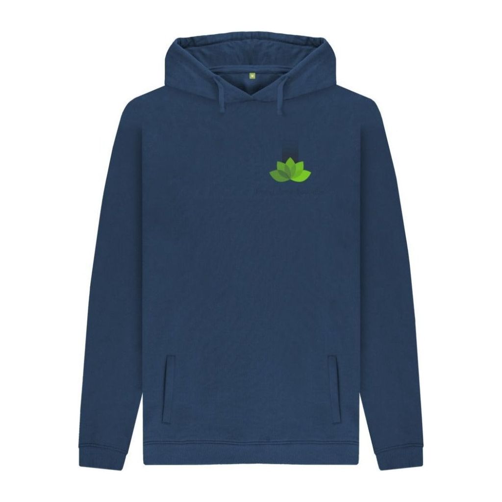 Navy Mens Organic Cotton Hoodie - Ejb eco - Vegan Friendly - 5 Colours