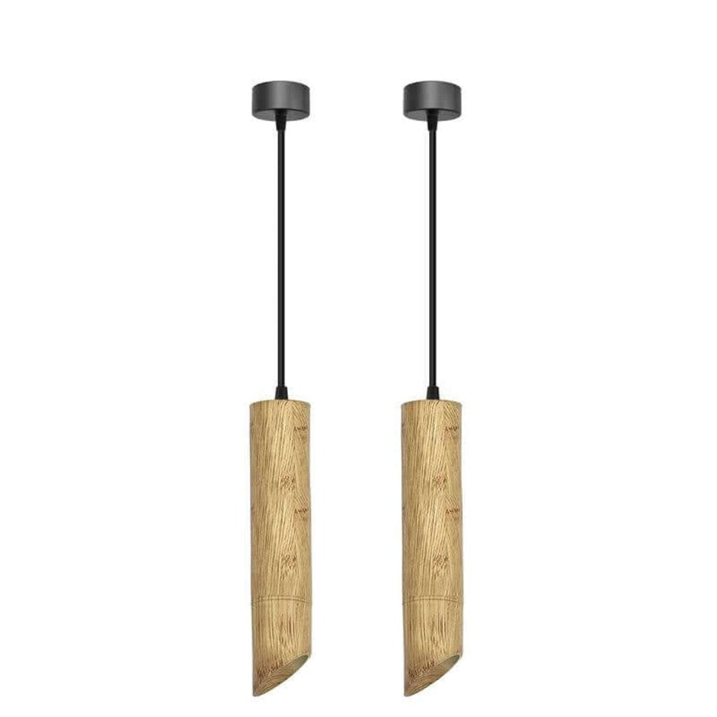 Modern Hanging Fixture Nordic Long Tube Hanging Lamp Bamboo GU10 Pendant Light~4774-12