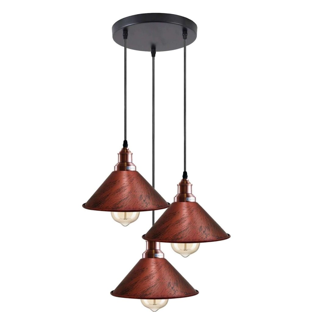 3 Cluster Pendant Light Industrial Vintage Hanging Lamp Loft Indoor Chandelier~1302-20