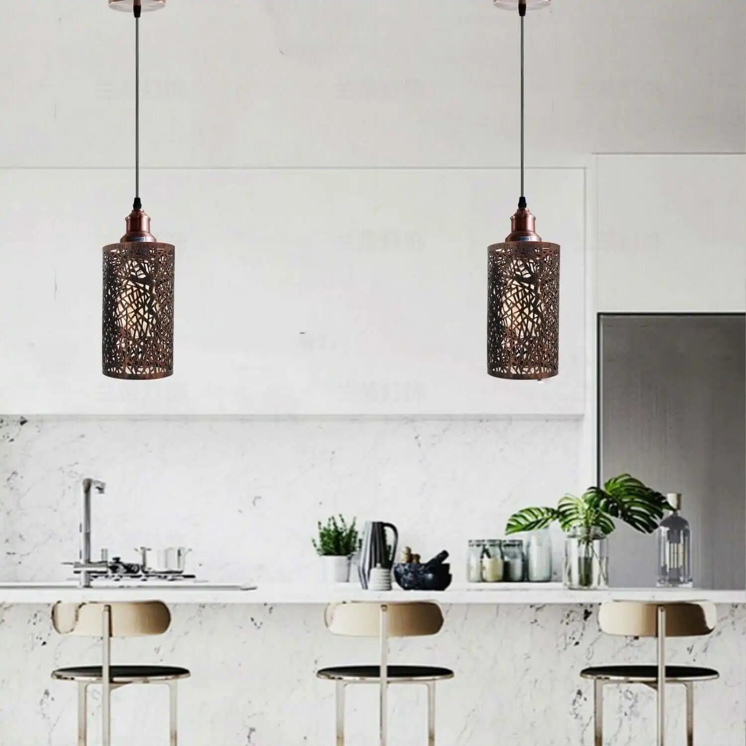 LEDSone Modern Metal Cage Pendant Light with Adjustable Cable Home & Garden > Lighting > Lighting Fixtures > Ceiling Light Fixtures > Ceiling Lights > Metal Ceiling Lights > Pendant Lights emmy-jane-boutique.myshopify.com