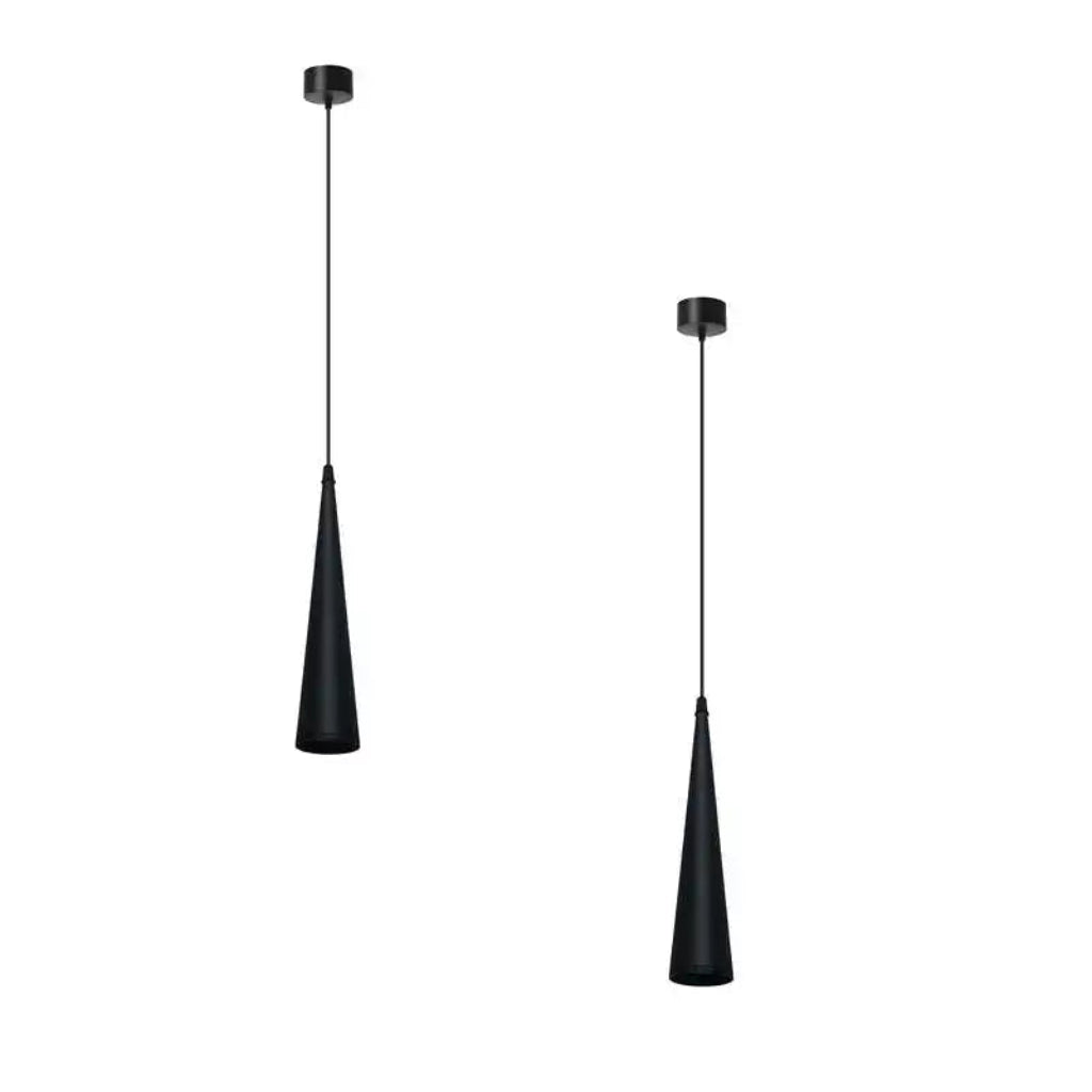 LEDSone UK Ltd Long Cone Pendant Light Black Tube Conical Ceiling Hanging Light ~4594 pendant lightss emmy-jane-boutique.myshopify.com
