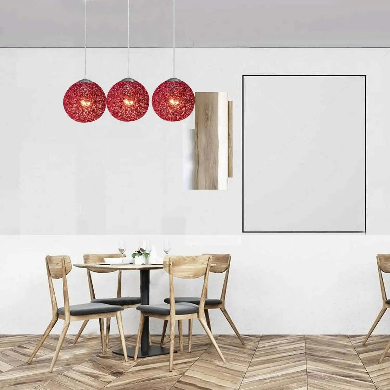 LEDSone 3-Head Red Bamboo Wicker Pendant Lights Home & Garden > Lighting > Lighting Fixtures > Ceiling Light Fixtures > Bamboo Ceiling Lights > Red Ceiling Lights > Pendant Lights > Bamboo Lights emmy-jane-boutique.myshopify.com