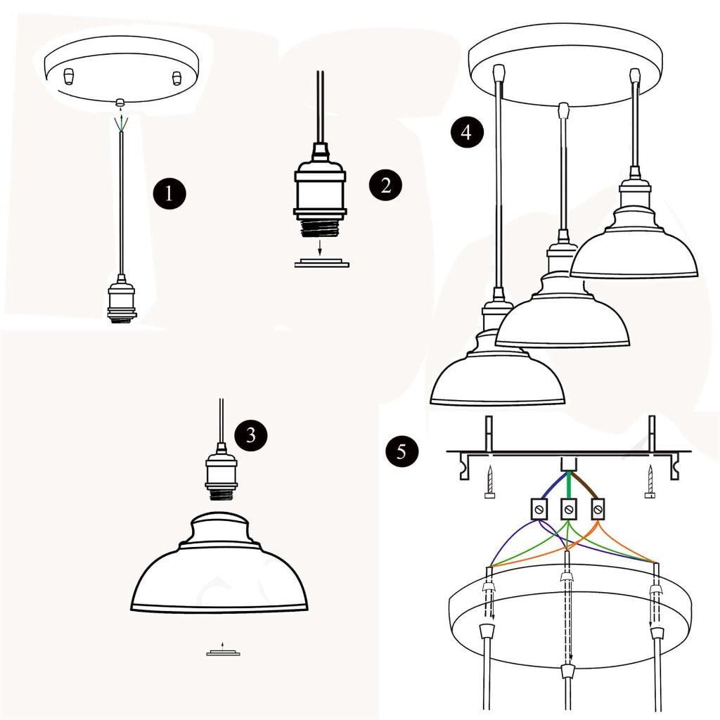 3 Ceiling lamp Pendant Cluster Light Modern Light Fitting Red/Black Lampshades~1356-4