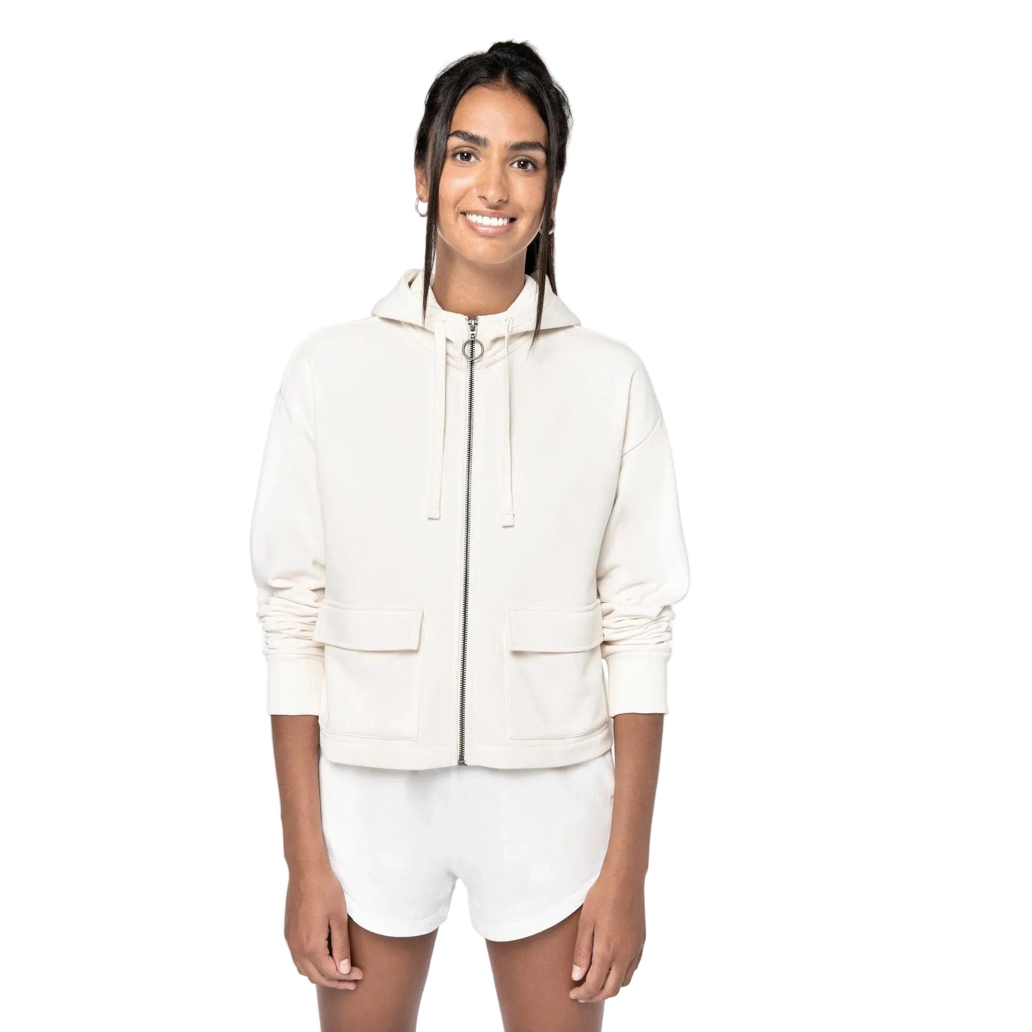 Enzyme-Washed Zip-Up Hoodie