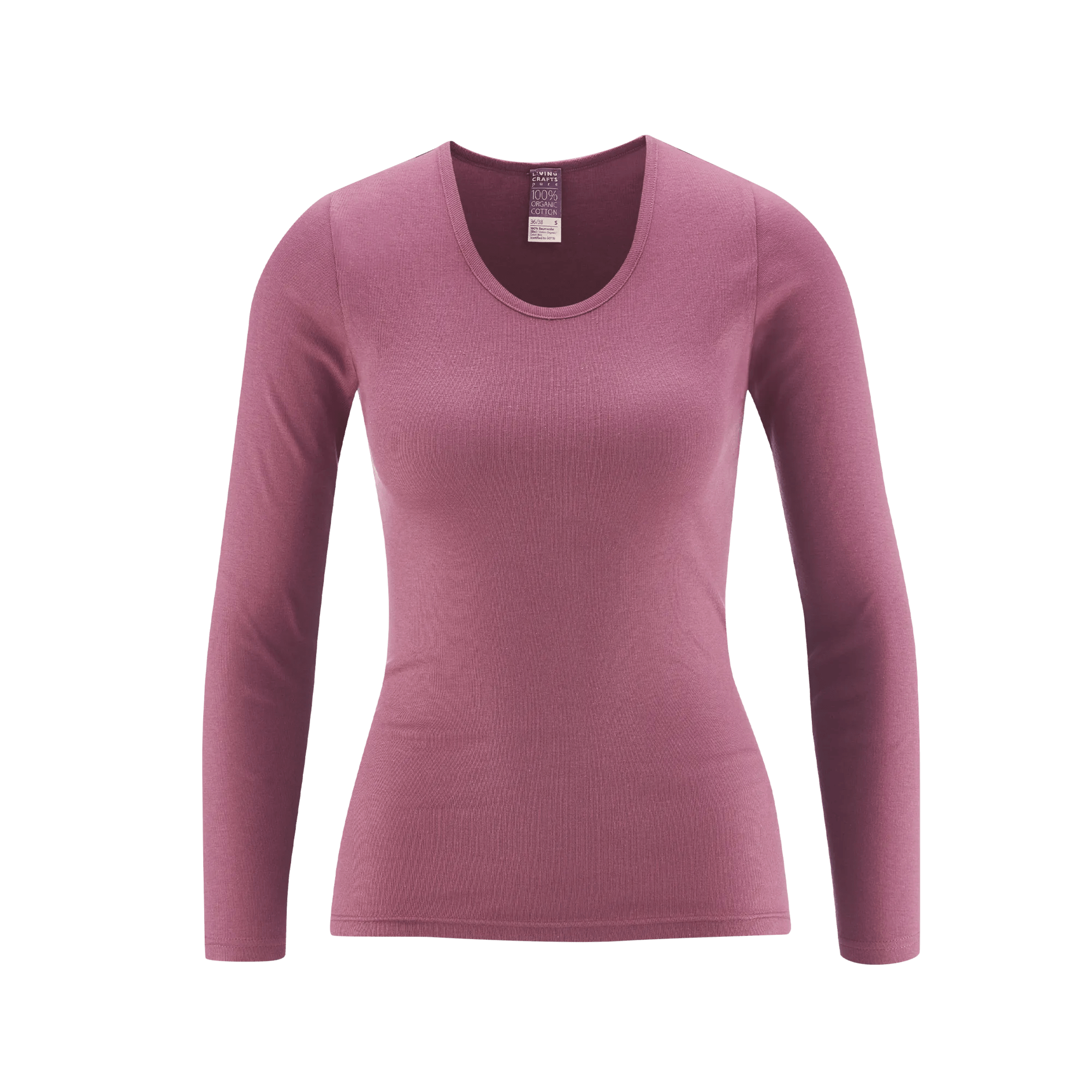 Purple long-sleeve shirt on a transparent background
