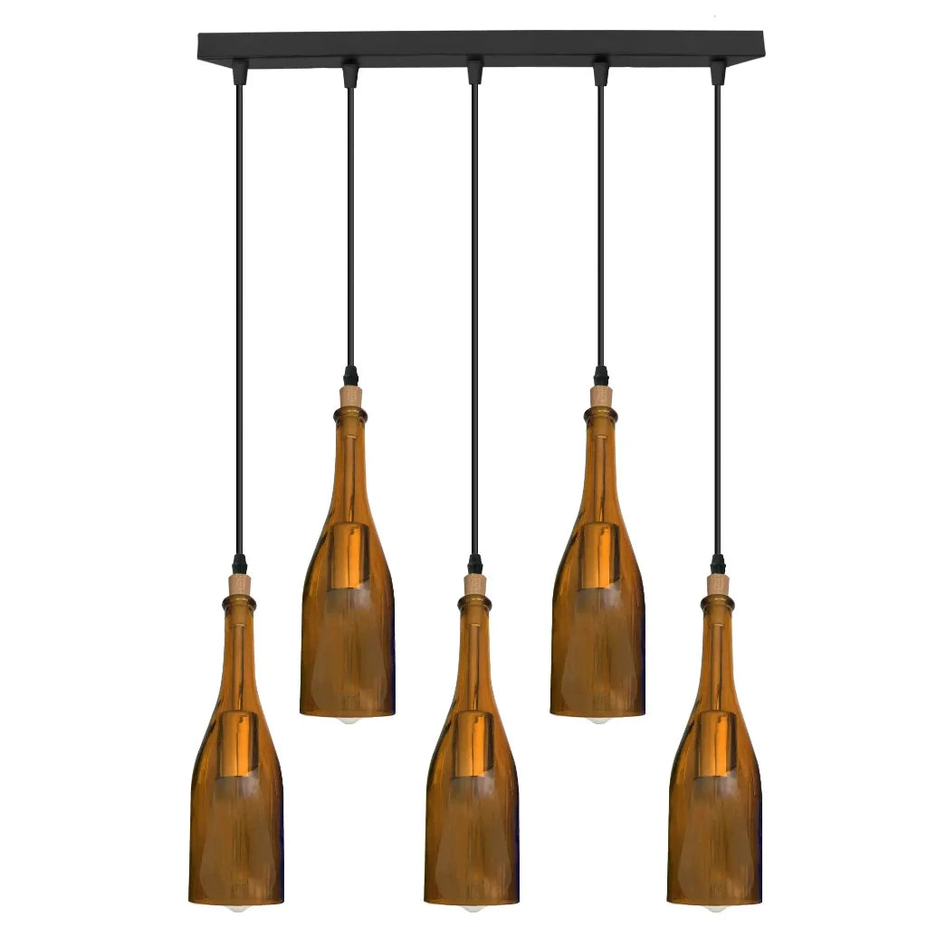 E27 Ceiling Loft Wine Bottle Pendant Light Chandeliers~2205-10