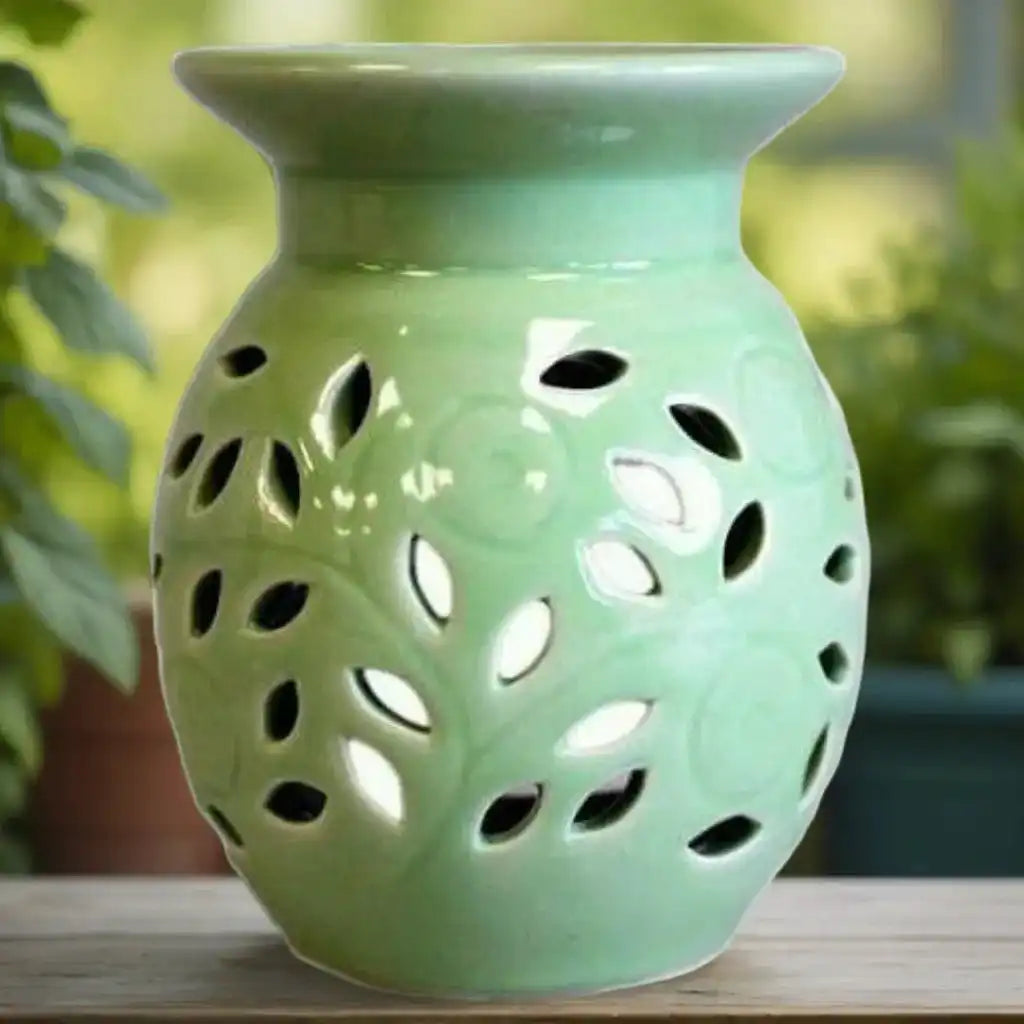 Emmy Jane Classic Ceramic Oil Burners - Floral Design - Choice of 5 Colours Home & Garden > Decor > Home Fragrance Accessories > Aroma Diffusers > Ceramic Oil Burners emmy-jane-boutique.myshopify.com