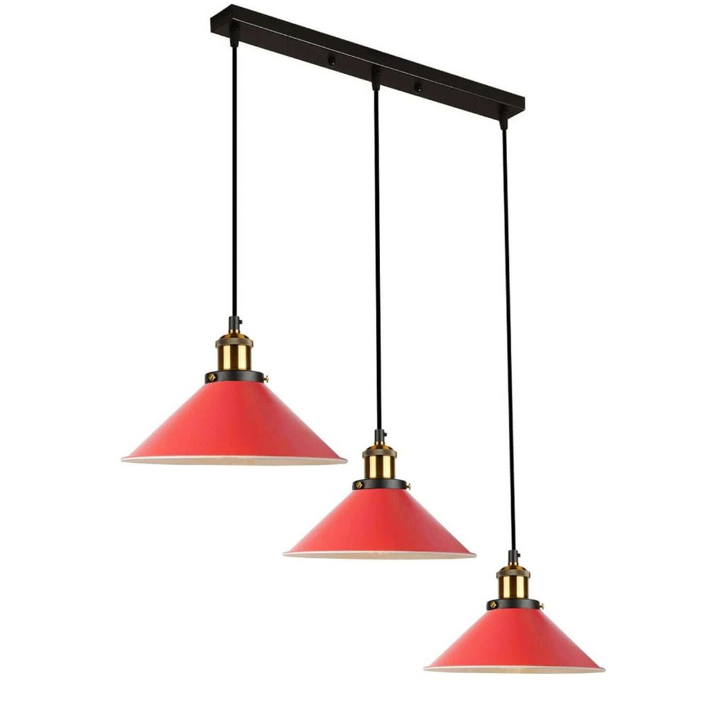 Industrial Pendant Light with 3 Heads Cone Style Chandelier ~1301-9