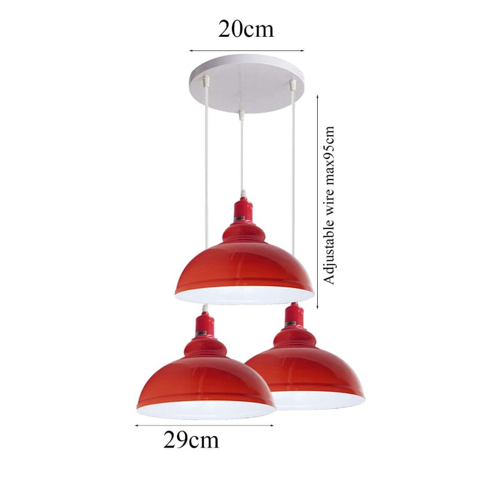 3 Ceiling lamp Pendant Cluster Light Modern Light Fitting Red/Black Lampshades~1356-11