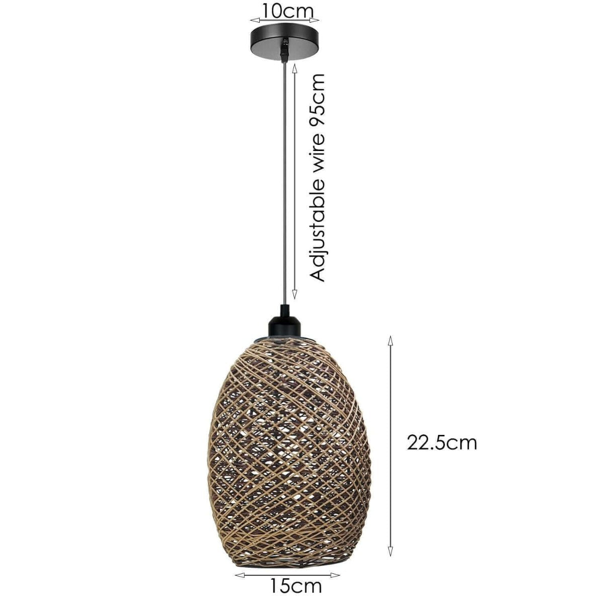 Rattan Wicker Ceiling Pendant Light Shade Hanging Light Antique décor Lampshade~1334-13