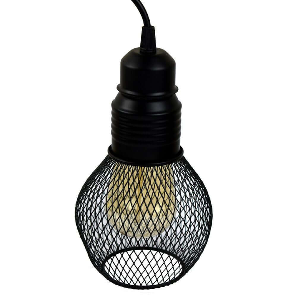 modern ceiling pendant lamp cage fitting black small vintage light~1352-10