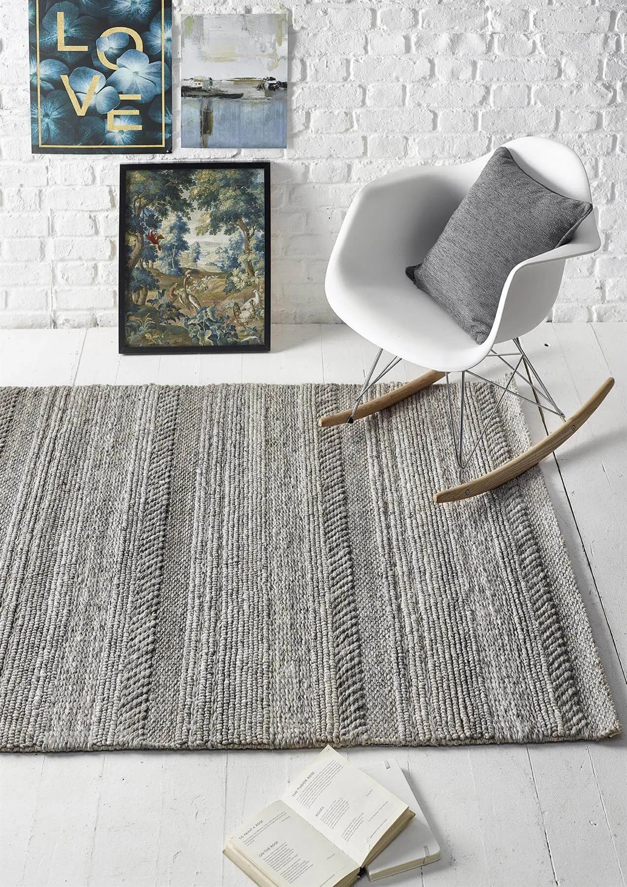 The Rugs Handwoven Rug - Chunky Natural Grey Knitted Rug Pure Wool Home & Garden > Decor > Rugs > Pure Wool Rugs > Handmade Indian Rugs > Sustainable Rugs > Luxury Indian Rugs > Eco-Friendly Wool Rugs > Handwoven Rugs > Chunky Natural Grey Knitted Rug emmy-jane-boutique.myshopify.com