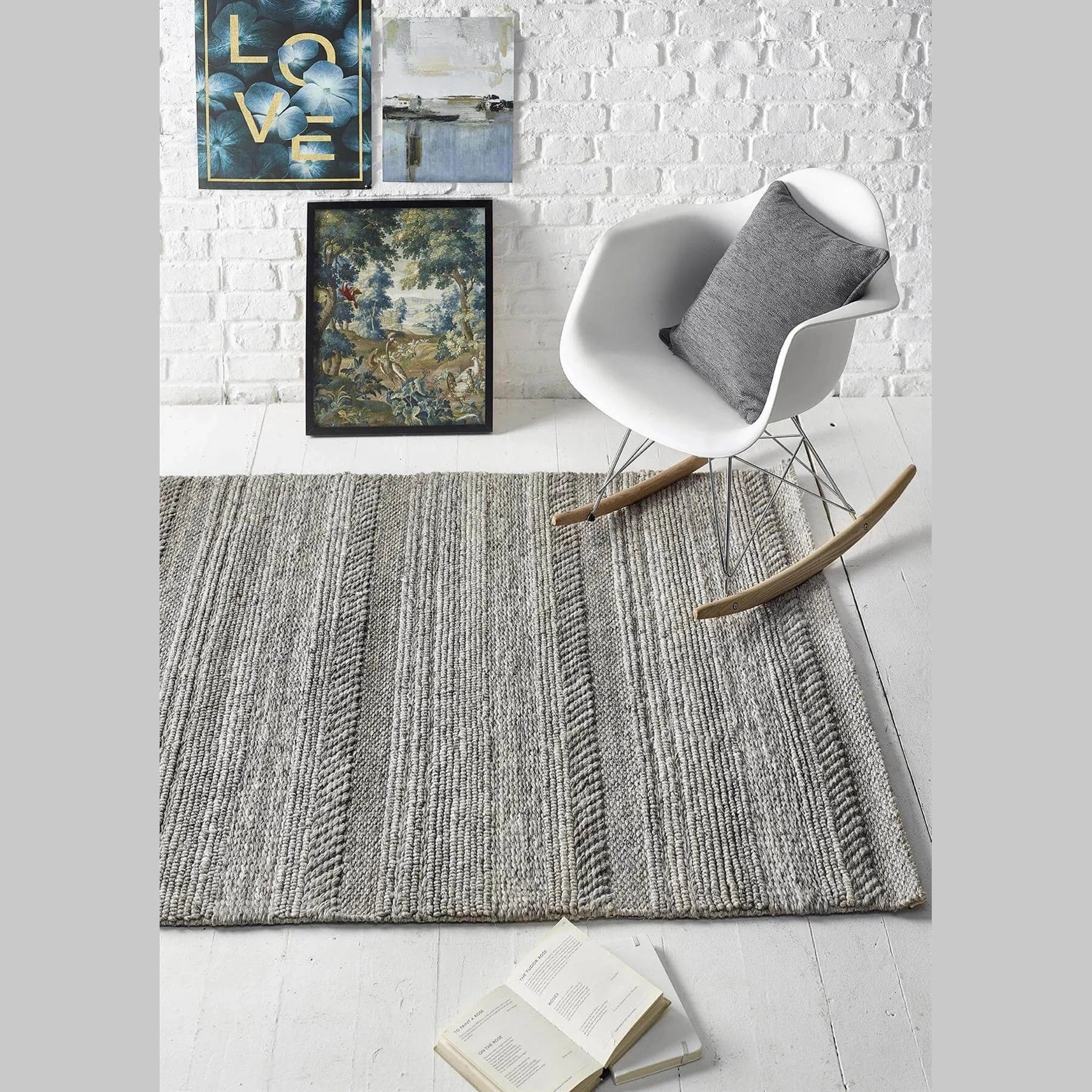 The Rugs Handwoven Rug - Chunky Natural Grey Knitted Rug Pure Wool Home & Garden > Decor > Rugs > Pure Wool Rugs > Handmade Indian Rugs > Sustainable Rugs > Luxury Indian Rugs > Eco-Friendly Wool Rugs > Handwoven Rugs > Chunky Natural Grey Knitted Rug emmy-jane-boutique.myshopify.com