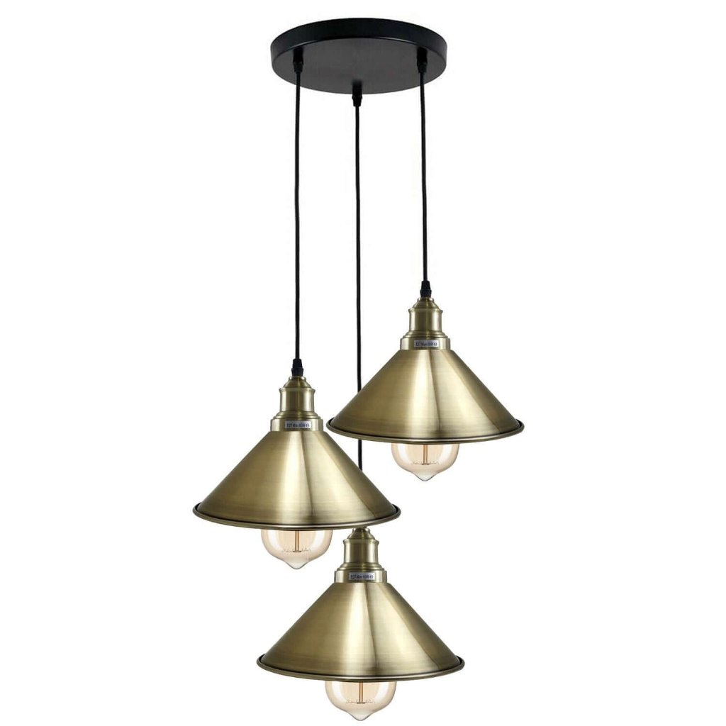 3 Cluster Pendant Light Industrial Vintage Hanging Lamp Loft Indoor Chandelier~1302-23