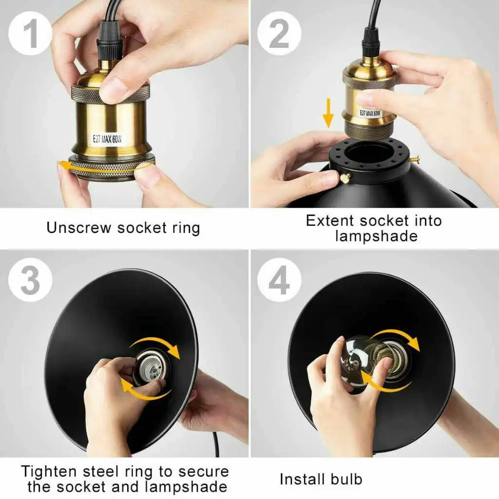 LEDSone Industrial Pendant Light with 3 Heads Cone Style Chandelier Home & Garden > Lighting > Lighting Fixtures > Ceiling Light Fixtures > Ceiling Lights > Metal Ceiling Lights > Pendant Lights emmy-jane-boutique.myshopify.com