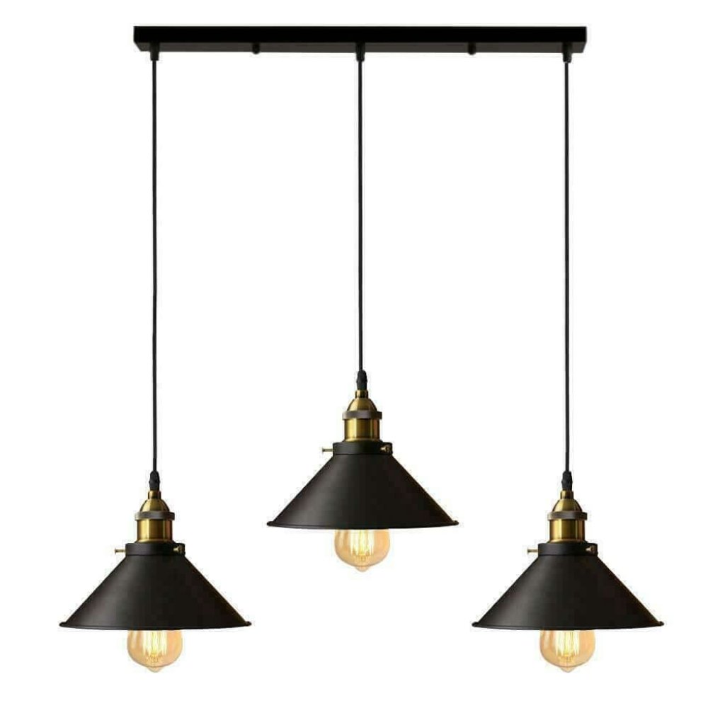 Industrial Pendant Light with 3 Heads Cone Style Chandelier ~1301-29