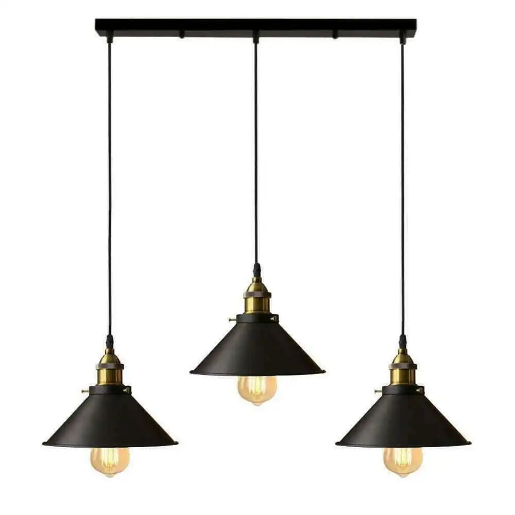 LEDSone Industrial Pendant Light with 3 Heads Cone Style Chandelier Home & Garden > Lighting > Lighting Fixtures > Ceiling Light Fixtures > Ceiling Lights > Metal Ceiling Lights > Pendant Lights emmy-jane-boutique.myshopify.com
