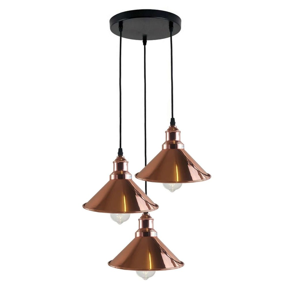 3 Cluster Pendant Light Industrial Vintage Hanging Lamp Loft Indoor Chandelier~1302-17