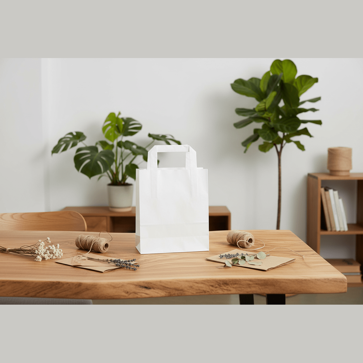 Paper Carrier Bags - Recycled & Recyclable - 2 Sizes - White or Brown