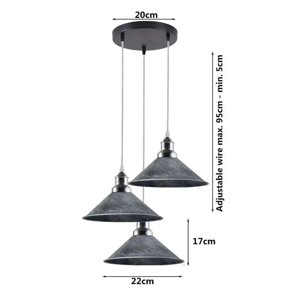 LEDSone Pendant Light Industrial Vintage Hanging Lamp - 3 Cluster Ceiling Light Home & Garden > Lighting > Lighting Fixtures > Ceiling Light Fixtures emmy-jane-boutique.myshopify.com