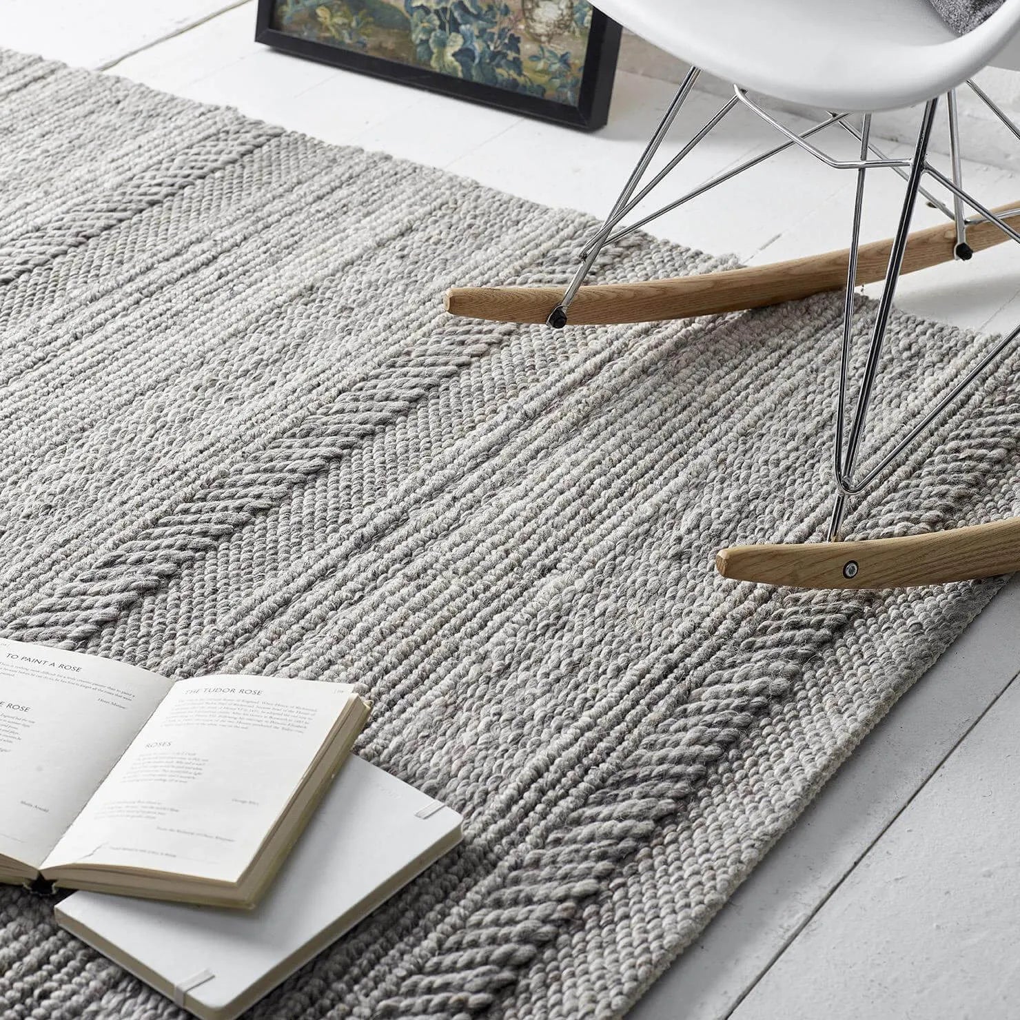The Rugs Handwoven Rug - Chunky Natural Grey Knitted Rug Pure Wool Home & Garden > Decor > Rugs > Pure Wool Rugs > Handmade Indian Rugs > Sustainable Rugs > Luxury Indian Rugs > Eco-Friendly Wool Rugs > Handwoven Rugs > Chunky Natural Grey Knitted Rug emmy-jane-boutique.myshopify.com