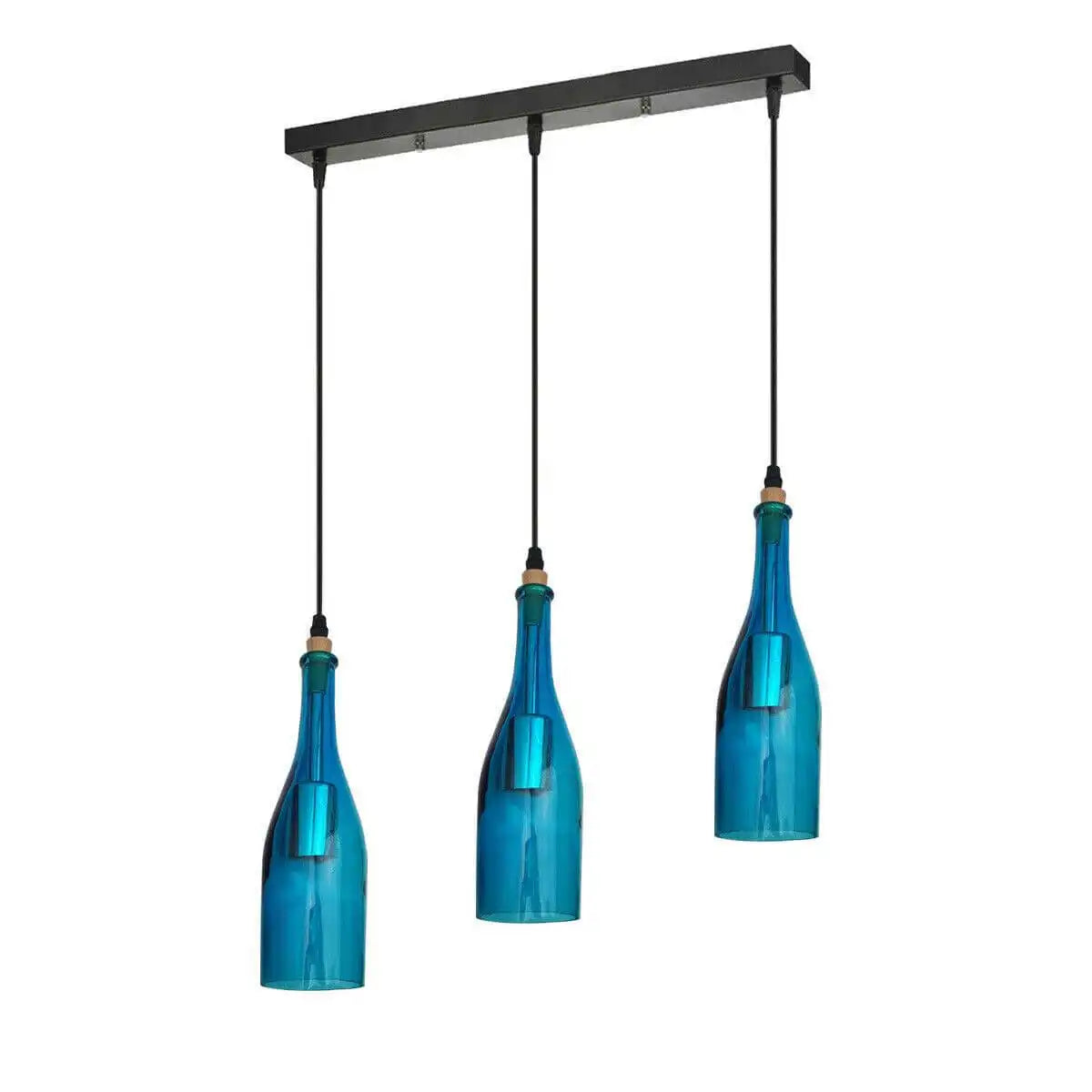 LEDSone Industrial Wine Bottle Cluster Pendant Light - 3 Glass Lampshade Home & Garden > Lighting > Lighting Fixtures > Ceiling Light Fixtures > Ceiling Lights > Pendant Lights > Glass Bottle Lights emmy-jane-boutique.myshopify.com