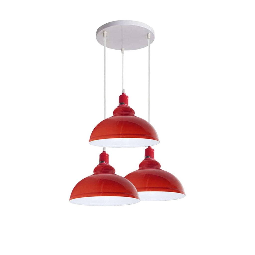 3 Ceiling lamp Pendant Cluster Light Modern Light Fitting Red/Black Lampshades~1356-7